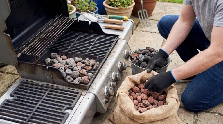 changer pierre de lave barbecue - Image de couverture