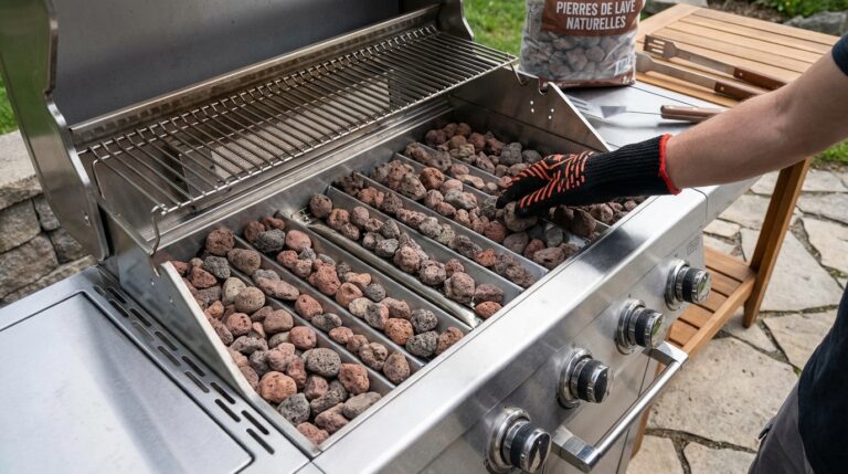 quantité pierre de lave barbecue gaz - Image de couverture