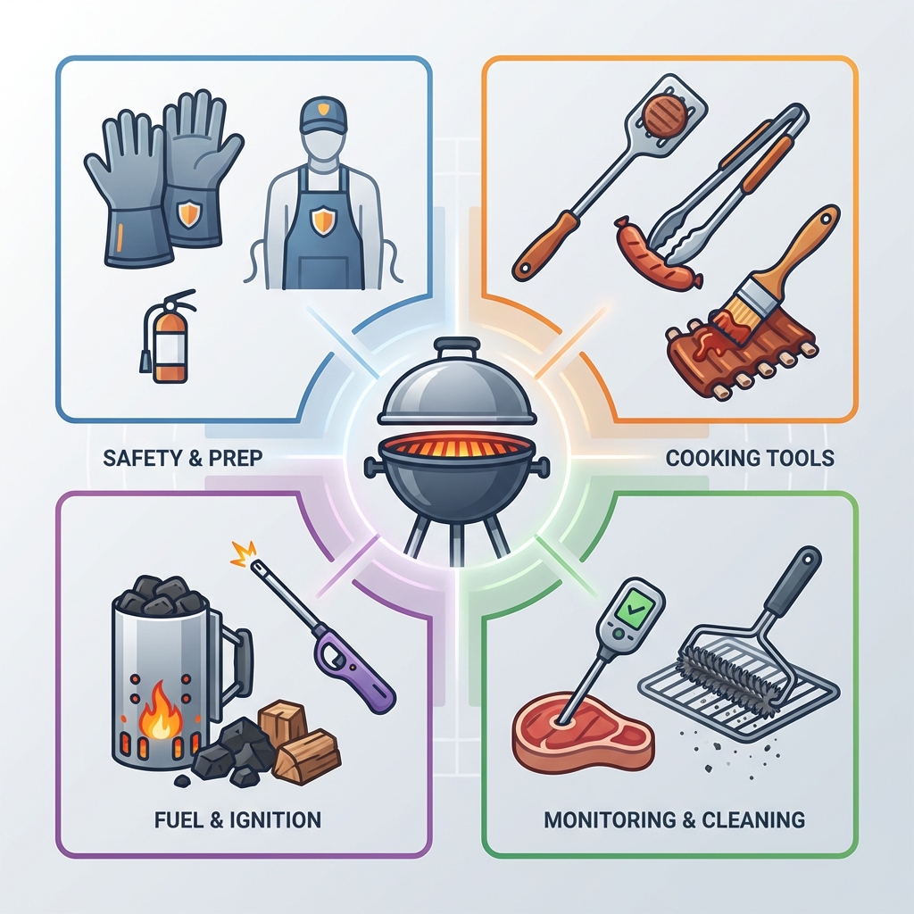 Infographie accessoires barbecue indispensables