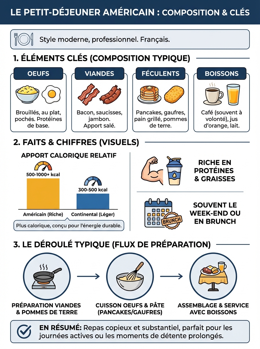Infographie petit-déjeuner américain