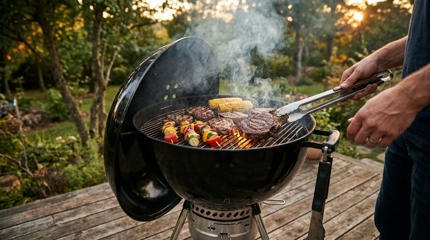 barbecue au charbon - Image de couverture