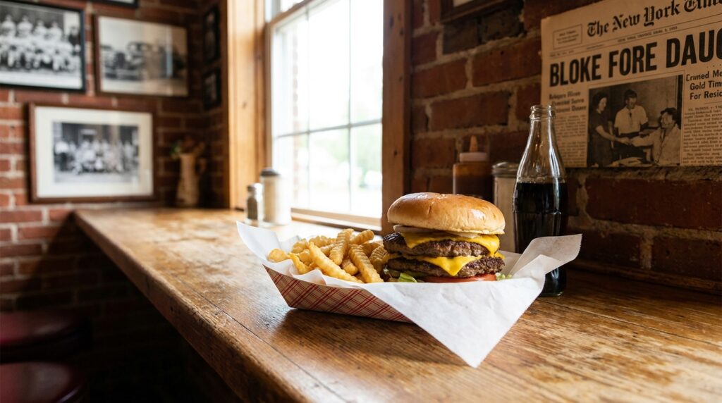 histoire du hamburger américain - Image de couverture