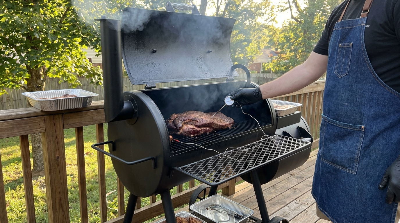 temperature cuisson barbecue américain - Image de couverture