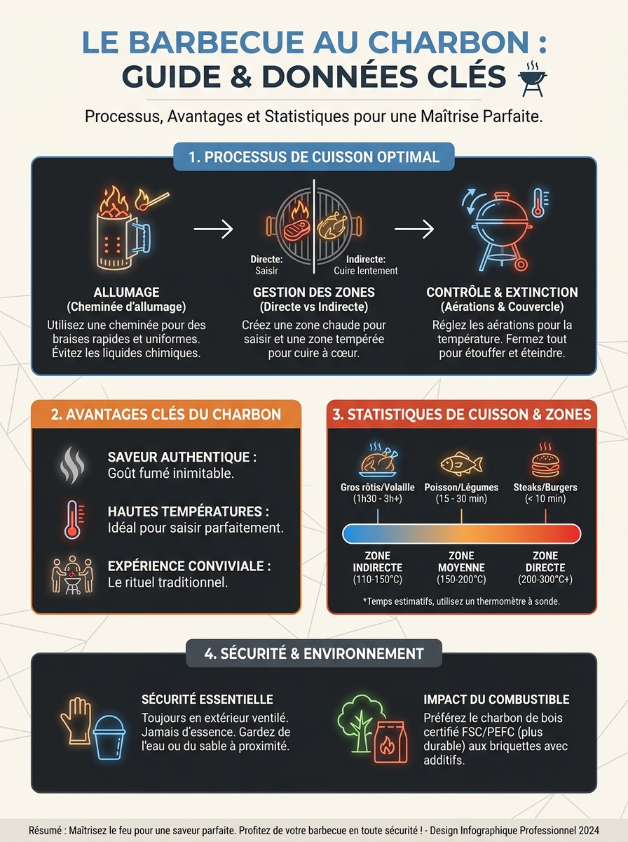 Infographie barbecue au charbon