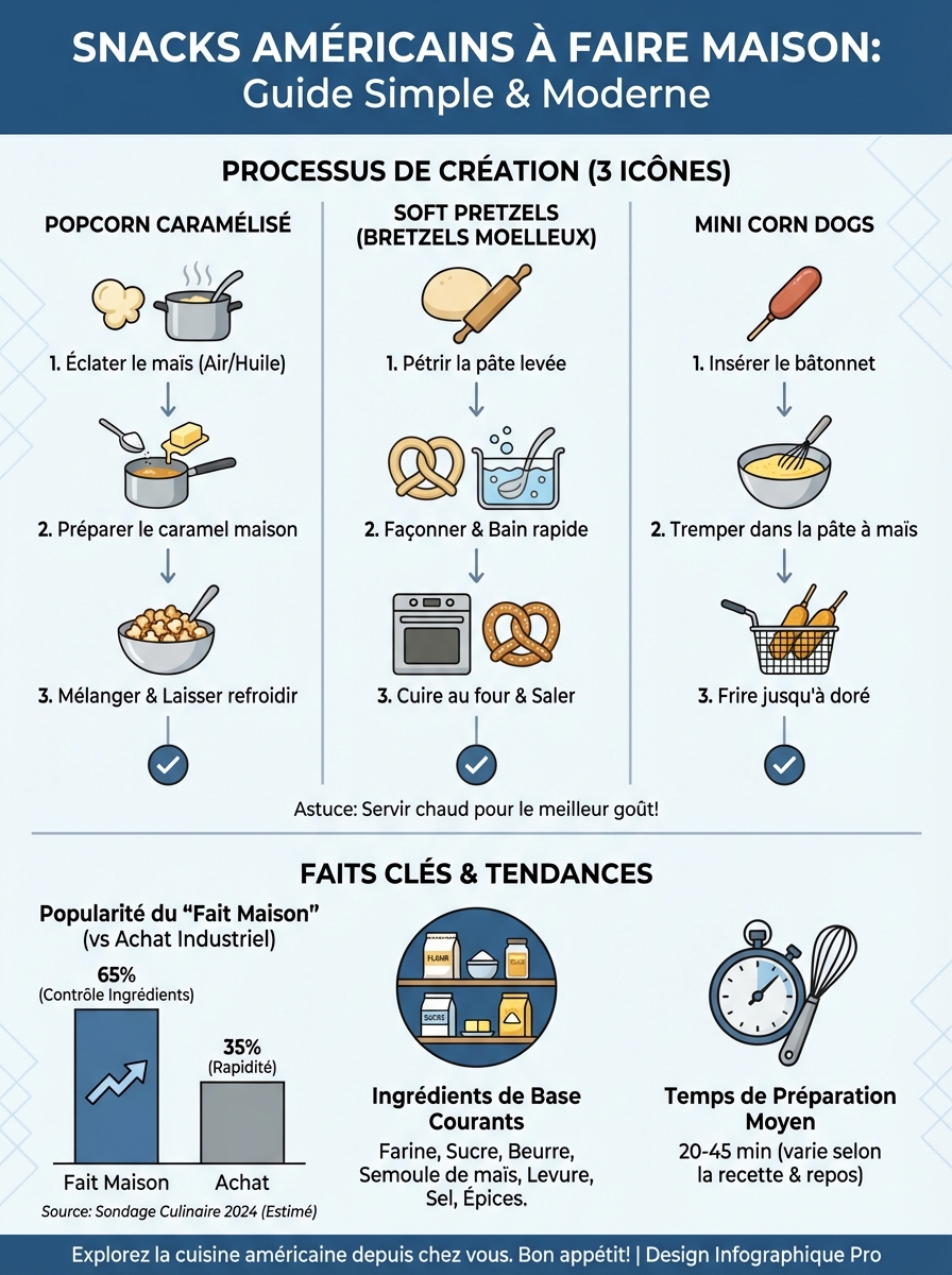 Infographie snacks américains à faire maison