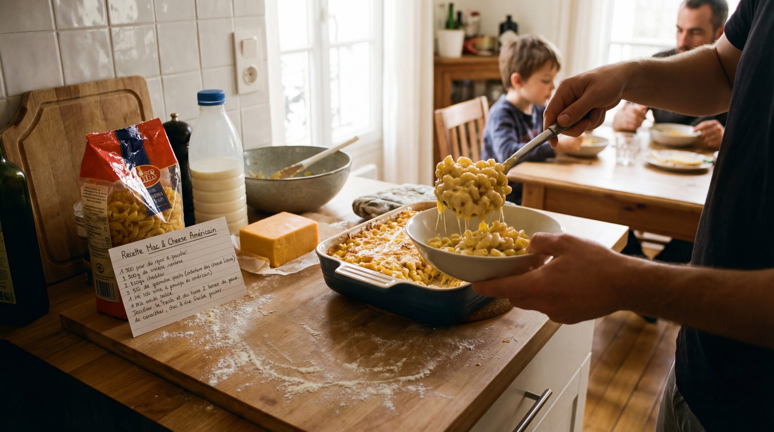 recette mac and cheese américain en situation réelle
